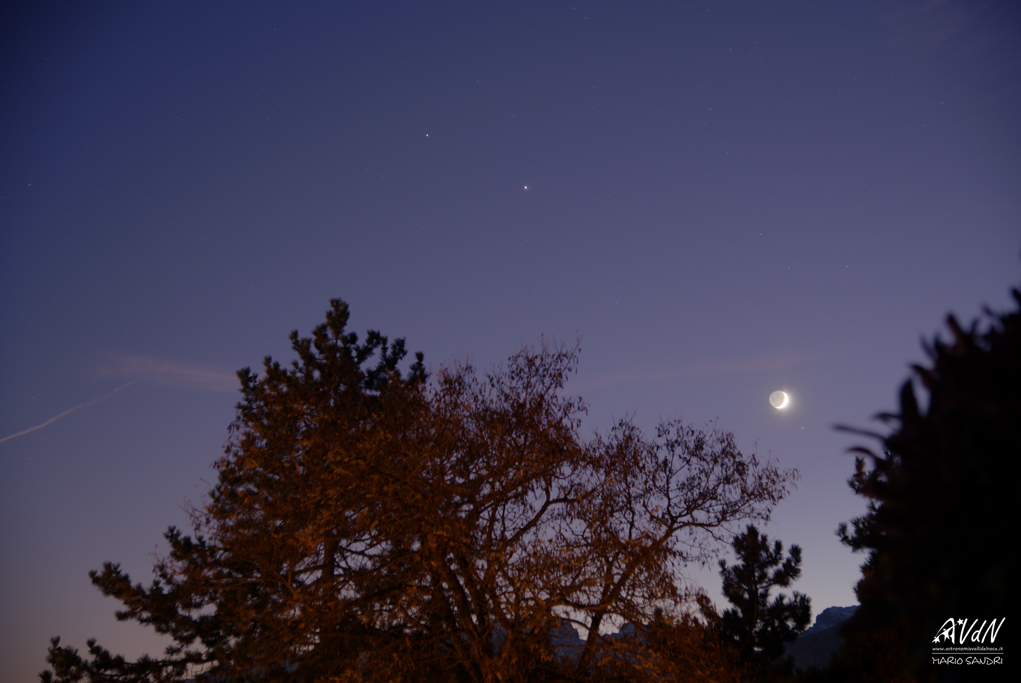 Luna, Giove e Saturno
